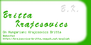 britta krajcsovics business card